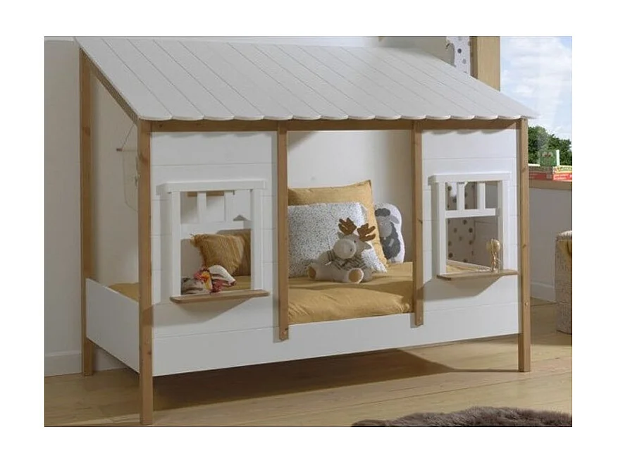 Lit Cabane Enfant "Housebed IV" 90x200cm Blanc