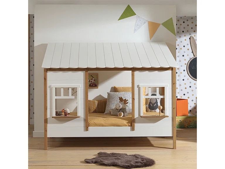 Lit Cabane Enfant "Housebed IV" 90x200cm Blanc