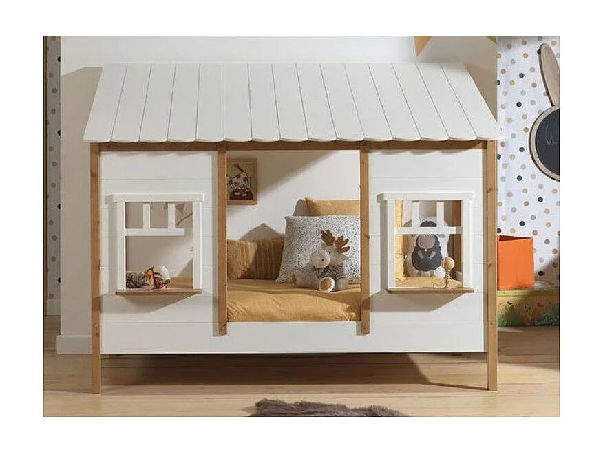 Lit Cabane Enfant "Housebed IV" 90x200cm Blanc