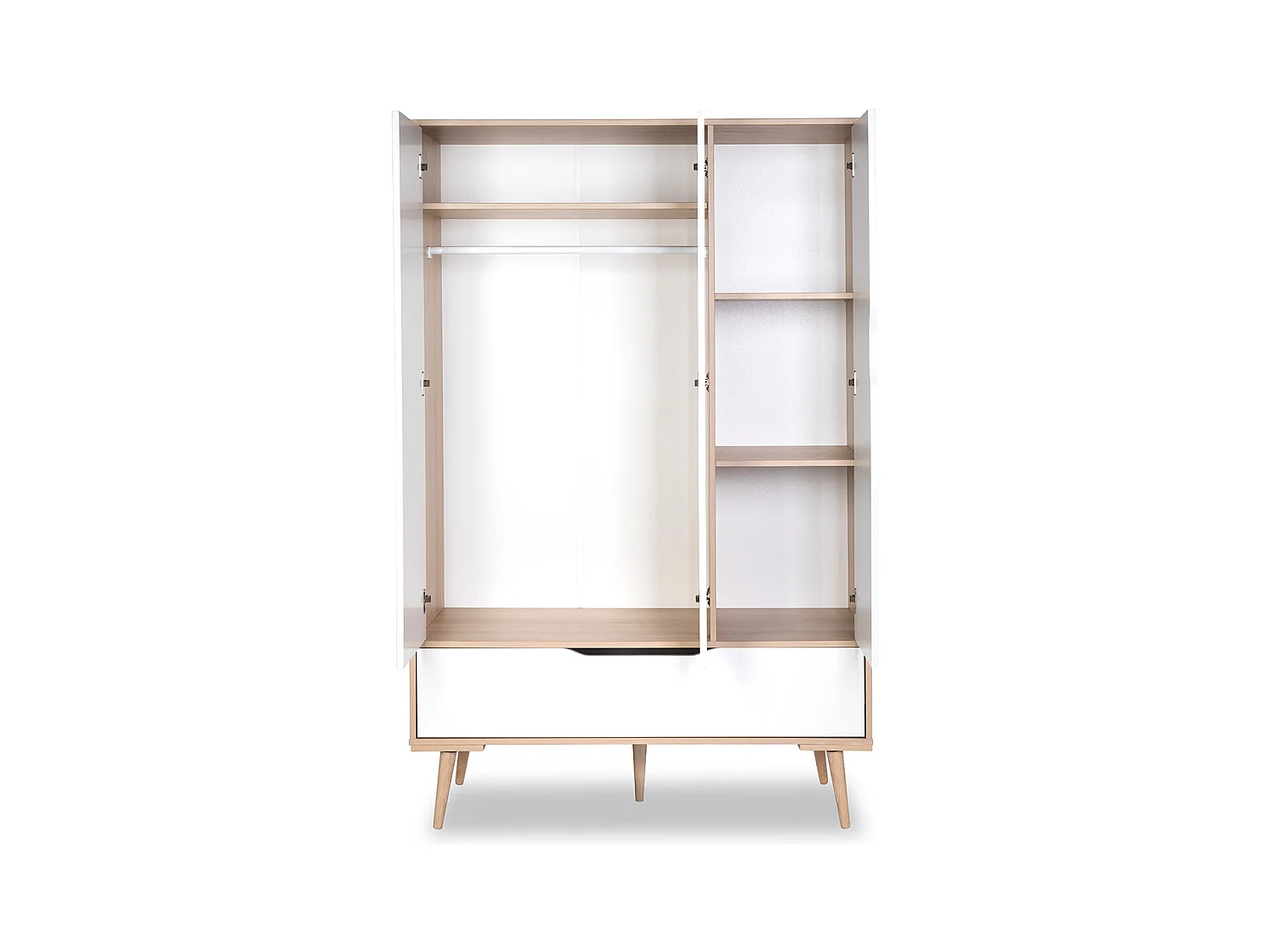 Szafa SOFIE biała/buk trzydrzwiowa