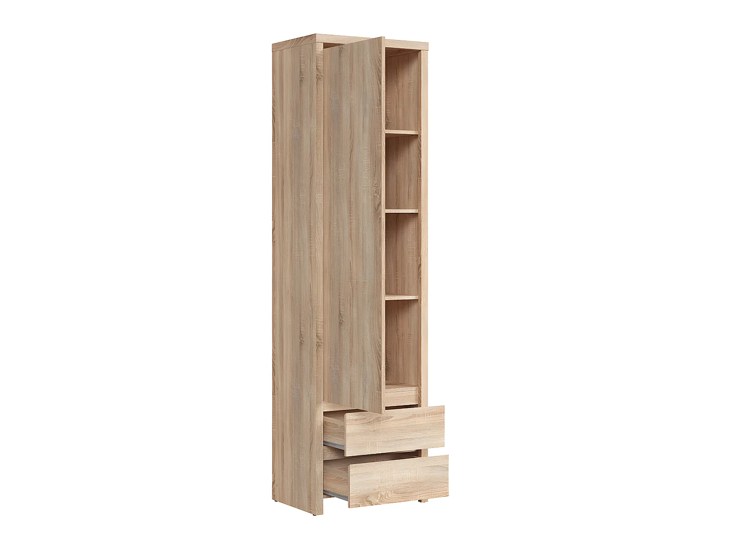 Armoire colonne 1 porte 2 tiroirs Soren Bois