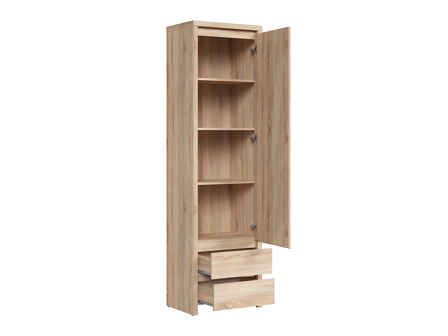 Armoire colonne 1 porte 2 tiroirs Soren Bois