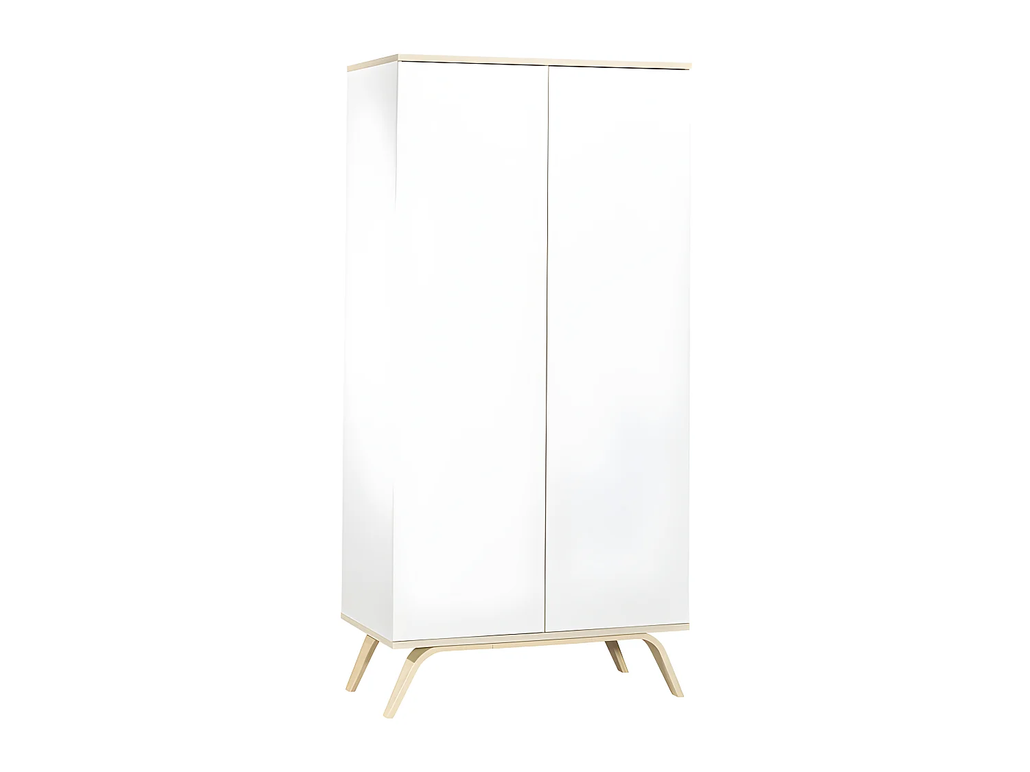 Armoire 2 portes Serena Blanc et bois