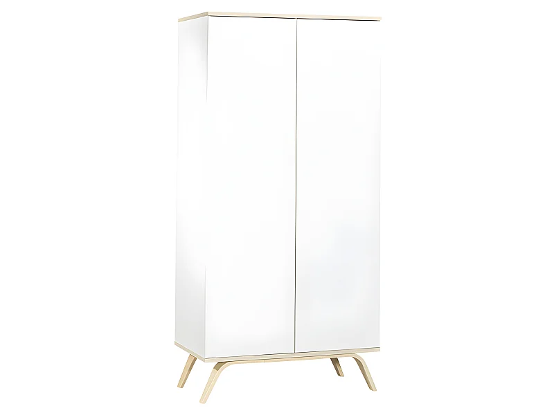 Armoire 2 portes Serena Blanc et bois