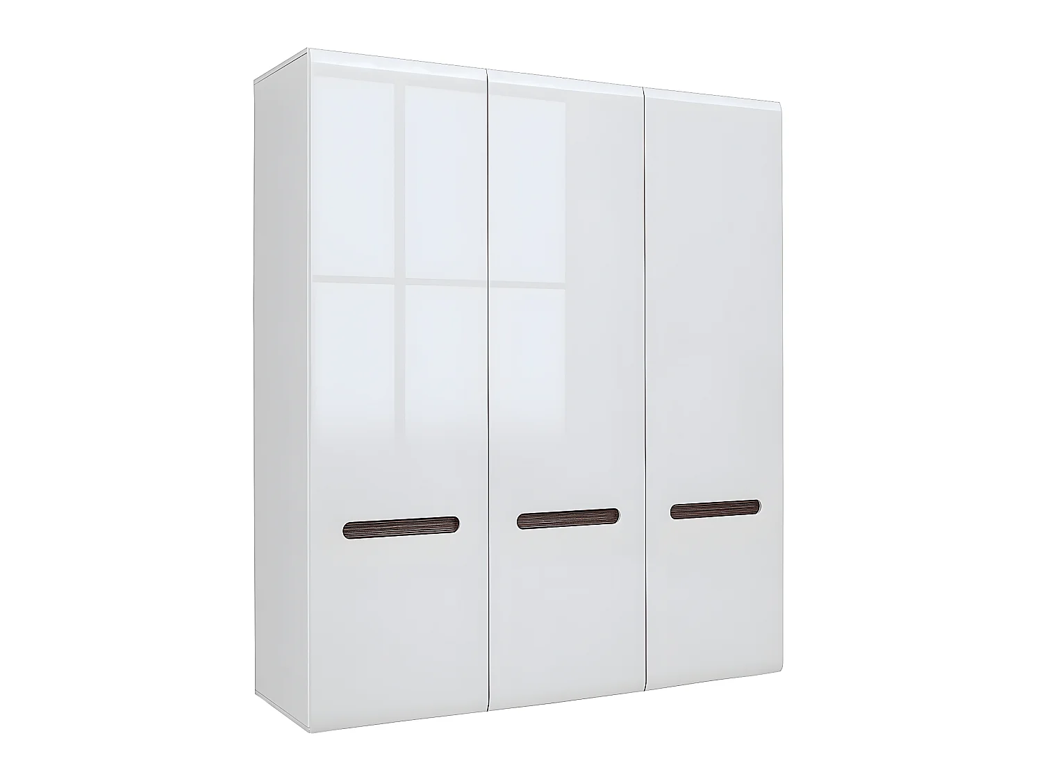 Armoire 3 portes Darrel Blanc laqué et Bois