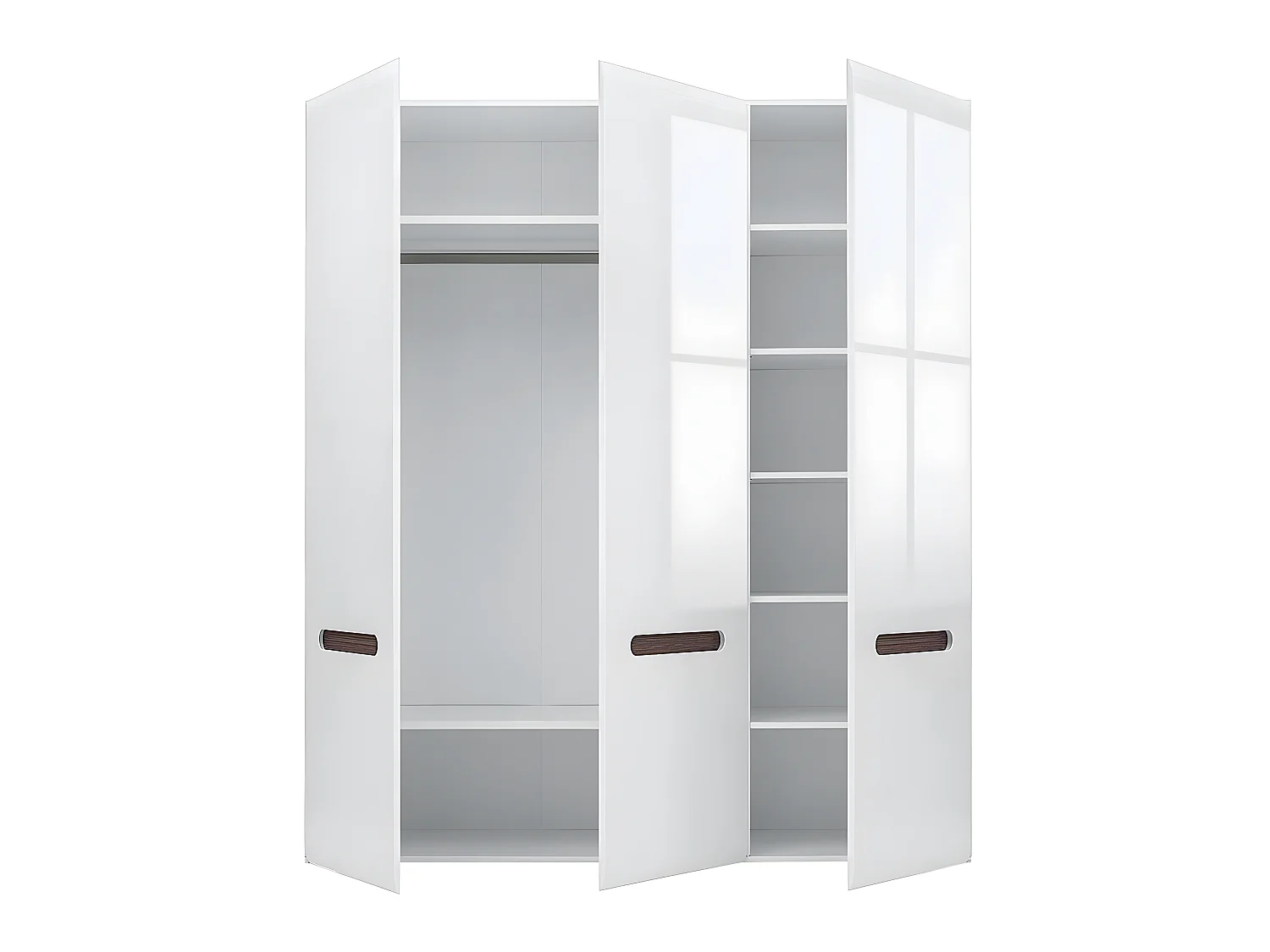 Armoire 3 portes Darrel Blanc laqué et Bois