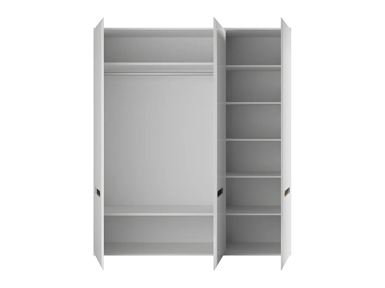 Armoire 3 portes Darrel Blanc laqué et Bois