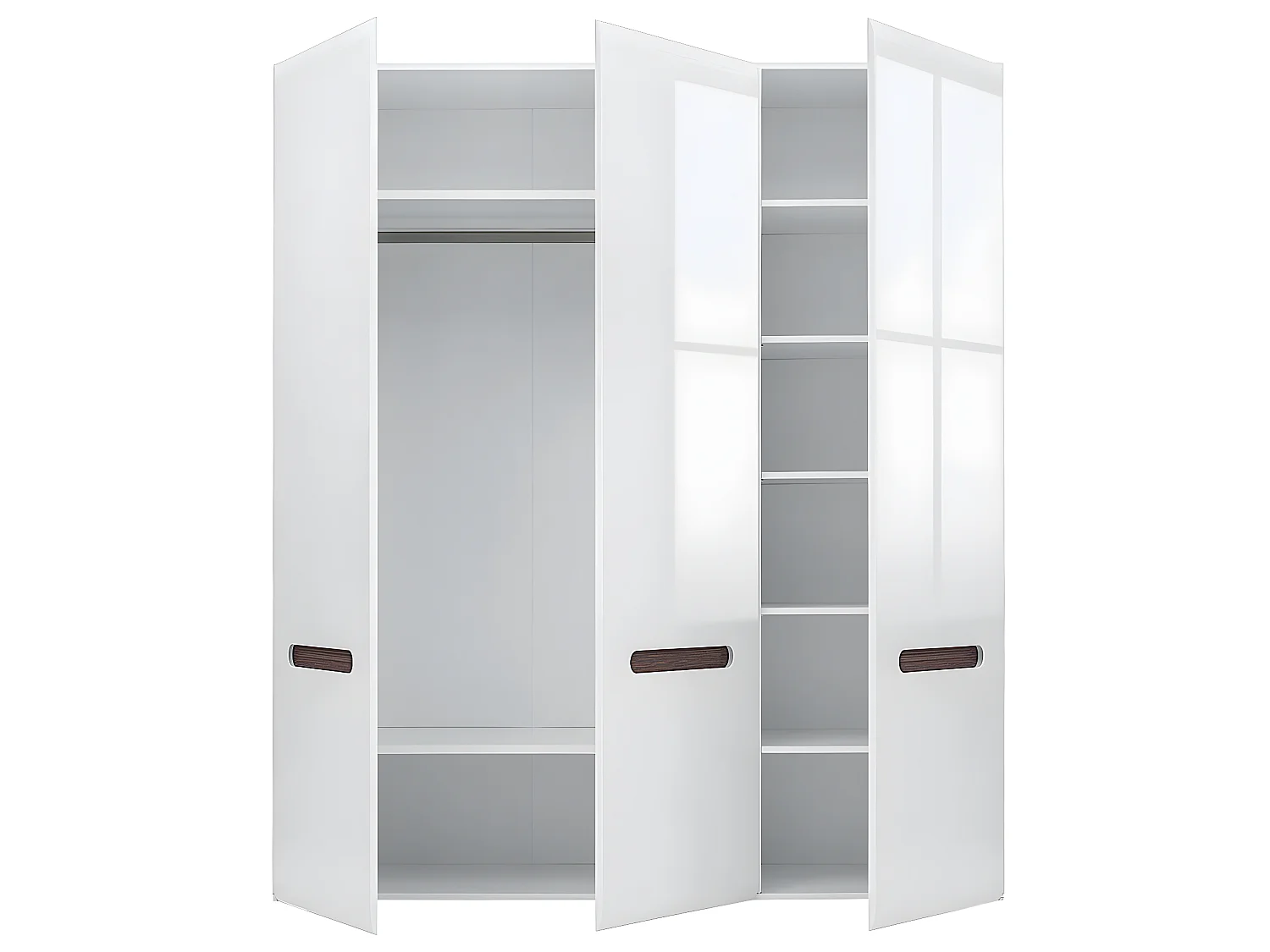 3-türiger Schrank Darrel Weiß lackiert und Holz