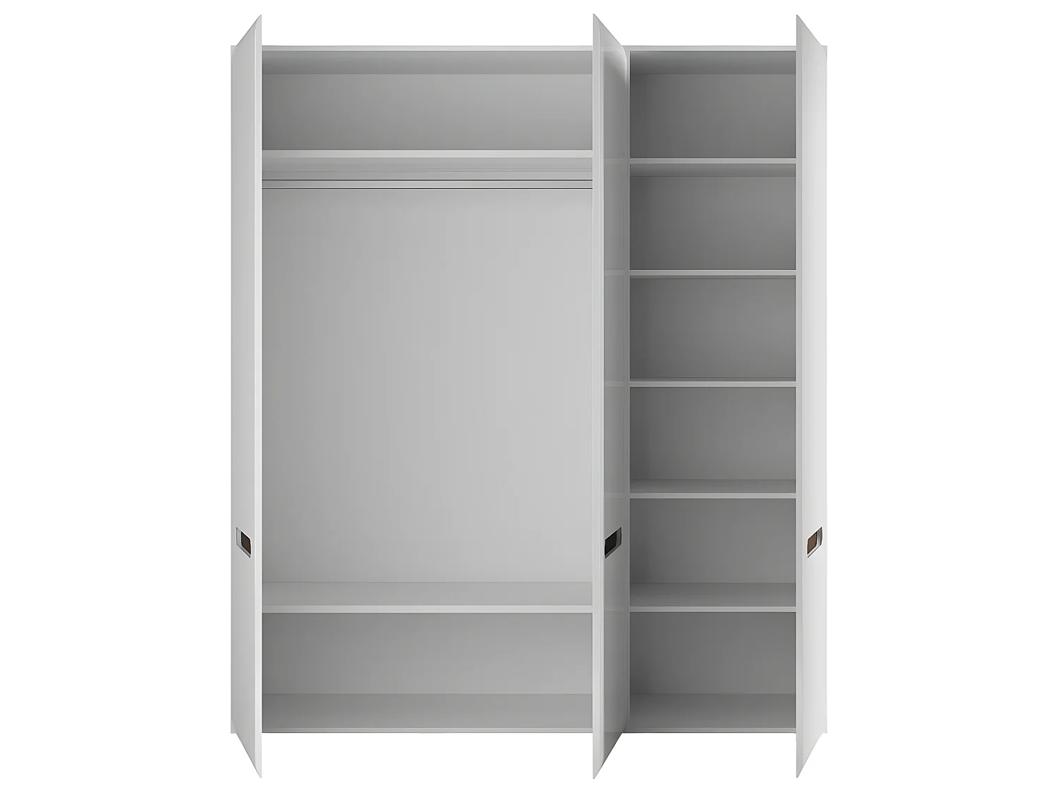 3-türiger Schrank Darrel Weiß lackiert und Holz