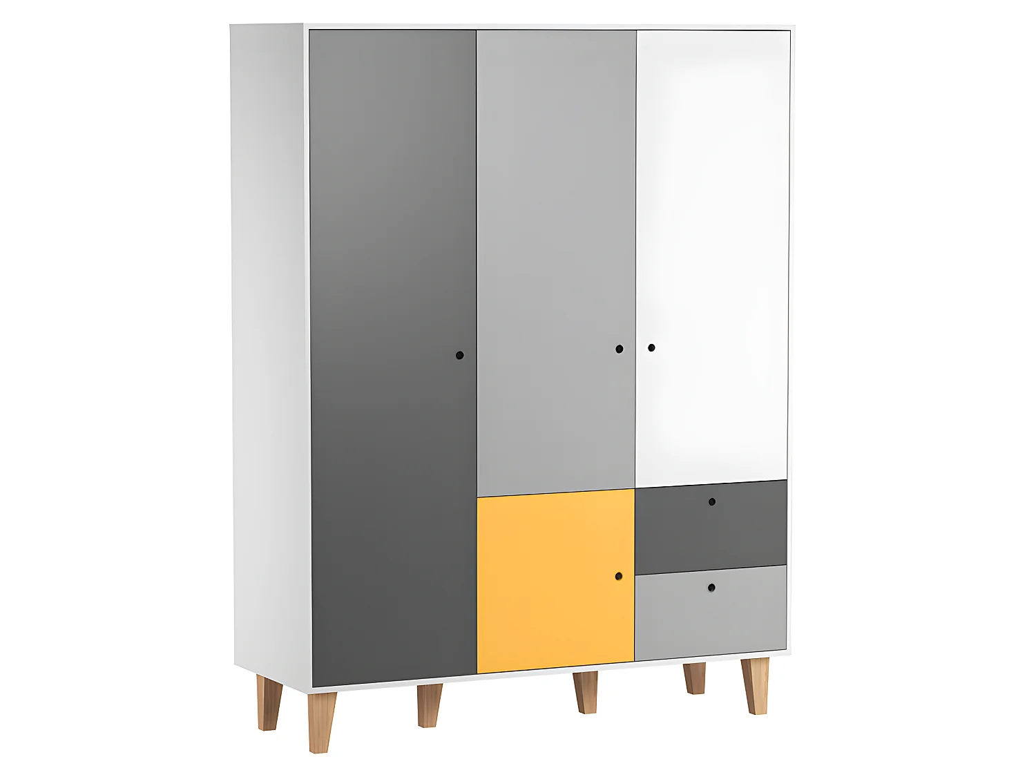 Armoire 3 portes Concept Jaune