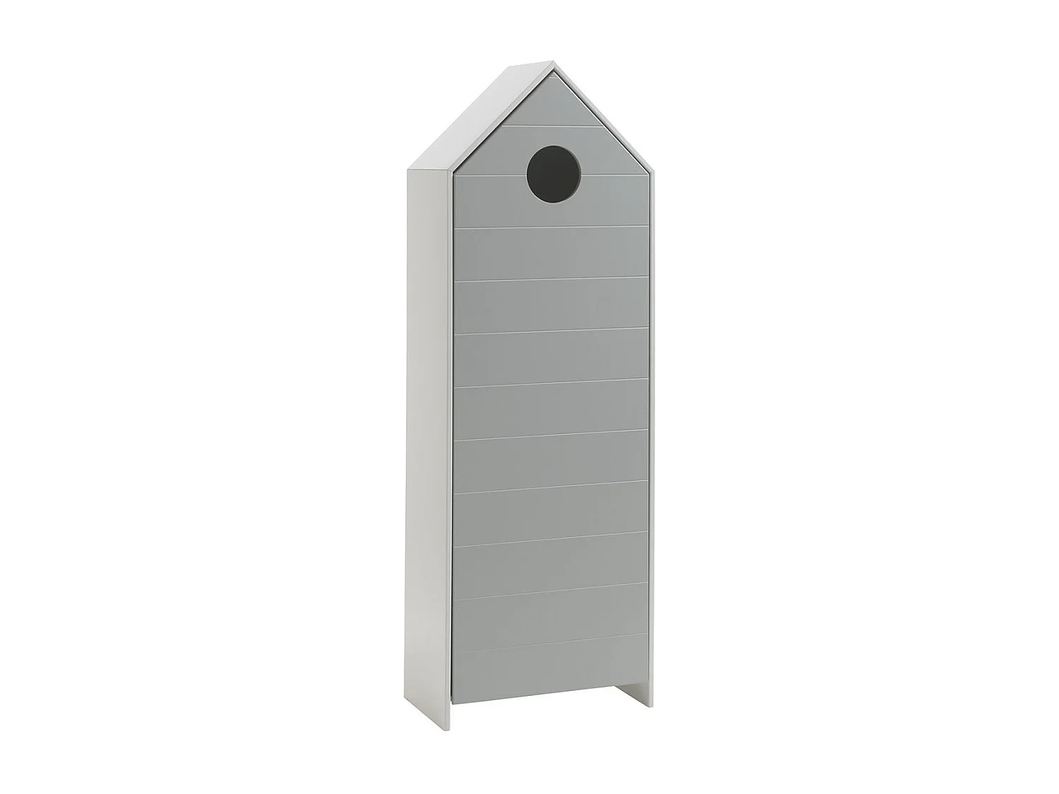Kinderkledingkast 1 deur strandcabine grijs gelakt hout Camila