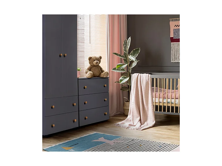 Szafa PAULINE grafitowa/sosna