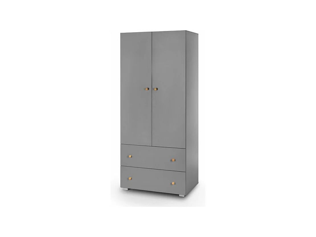 Armoire 2 portes 2 tiroirs Littlesky by Klups Pauline Gris