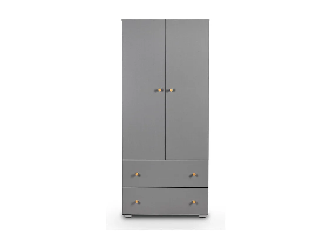 Armoire 2 portes 2 tiroirs Littlesky by Klups Pauline Gris