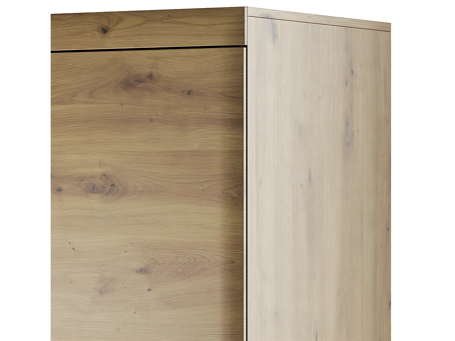 Armoire 2 portes 2 tiroirs Lana Bois et Noir