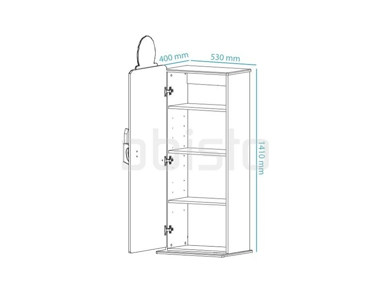 Armoire 1 Porte "Pompe à Essence" 50cm Rouge