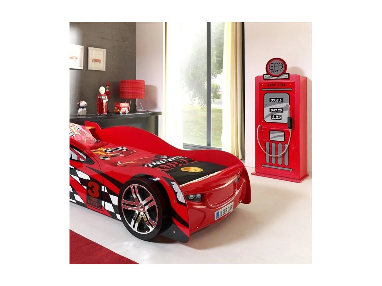 Armoire 1 Porte "Pompe à Essence" 50cm Rouge