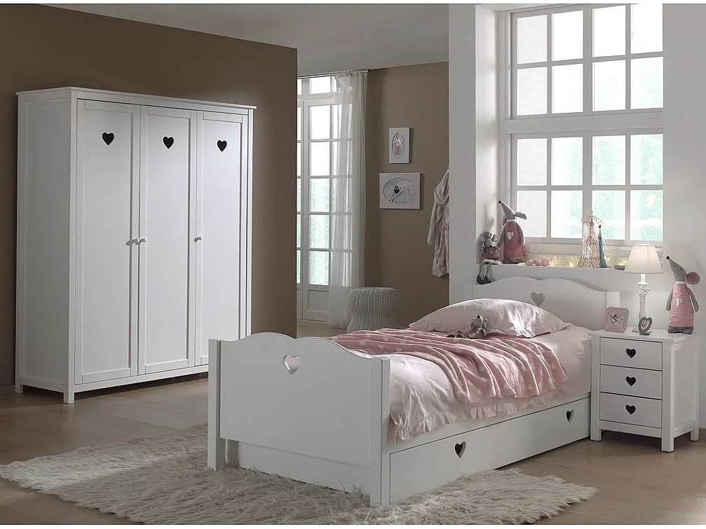 Armoire 3 Portes "Amori" 190cm Blanc