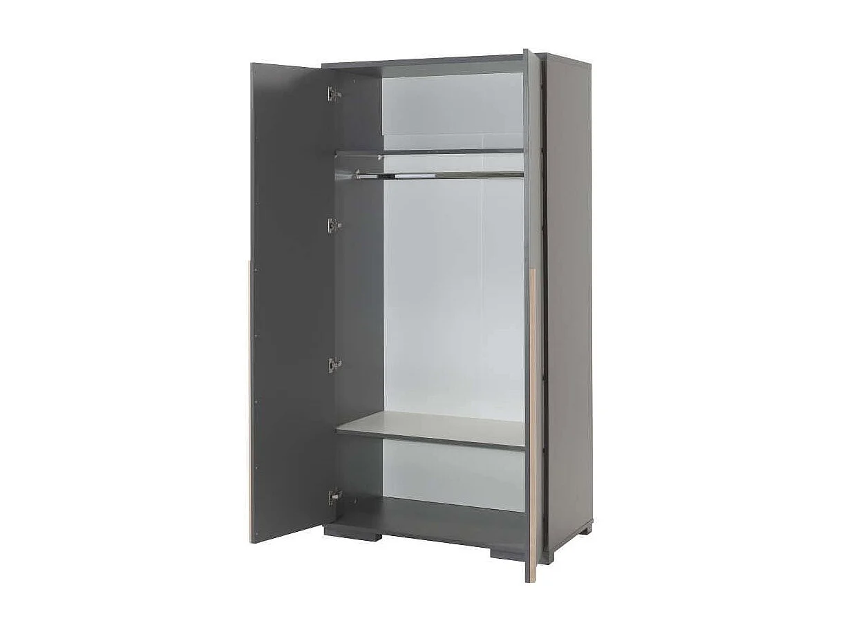 Armoire 2 Portes "London" 195cm Gris Anthracite