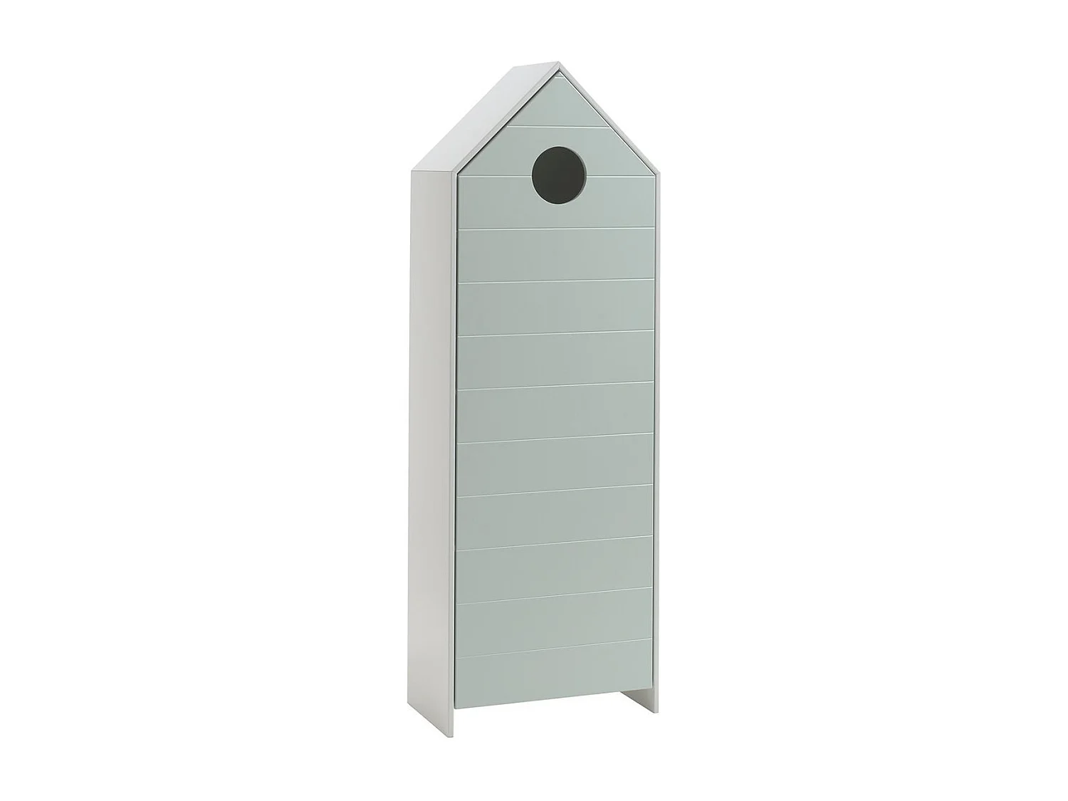 Armario infantil 1 puerta cabaña playa madera lacada verde menta Camila