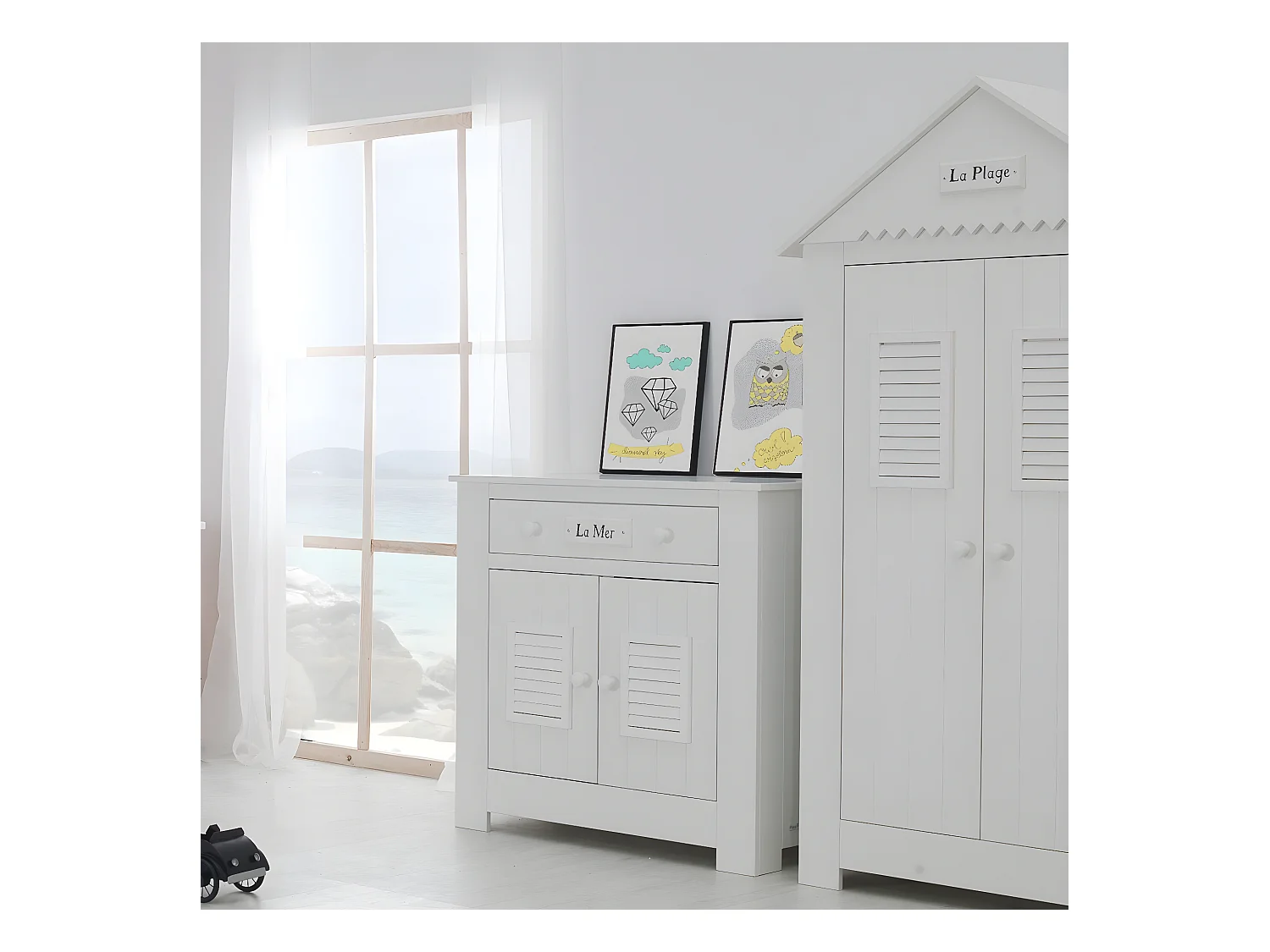 Armoire Haute Marsylia MDF Blanc