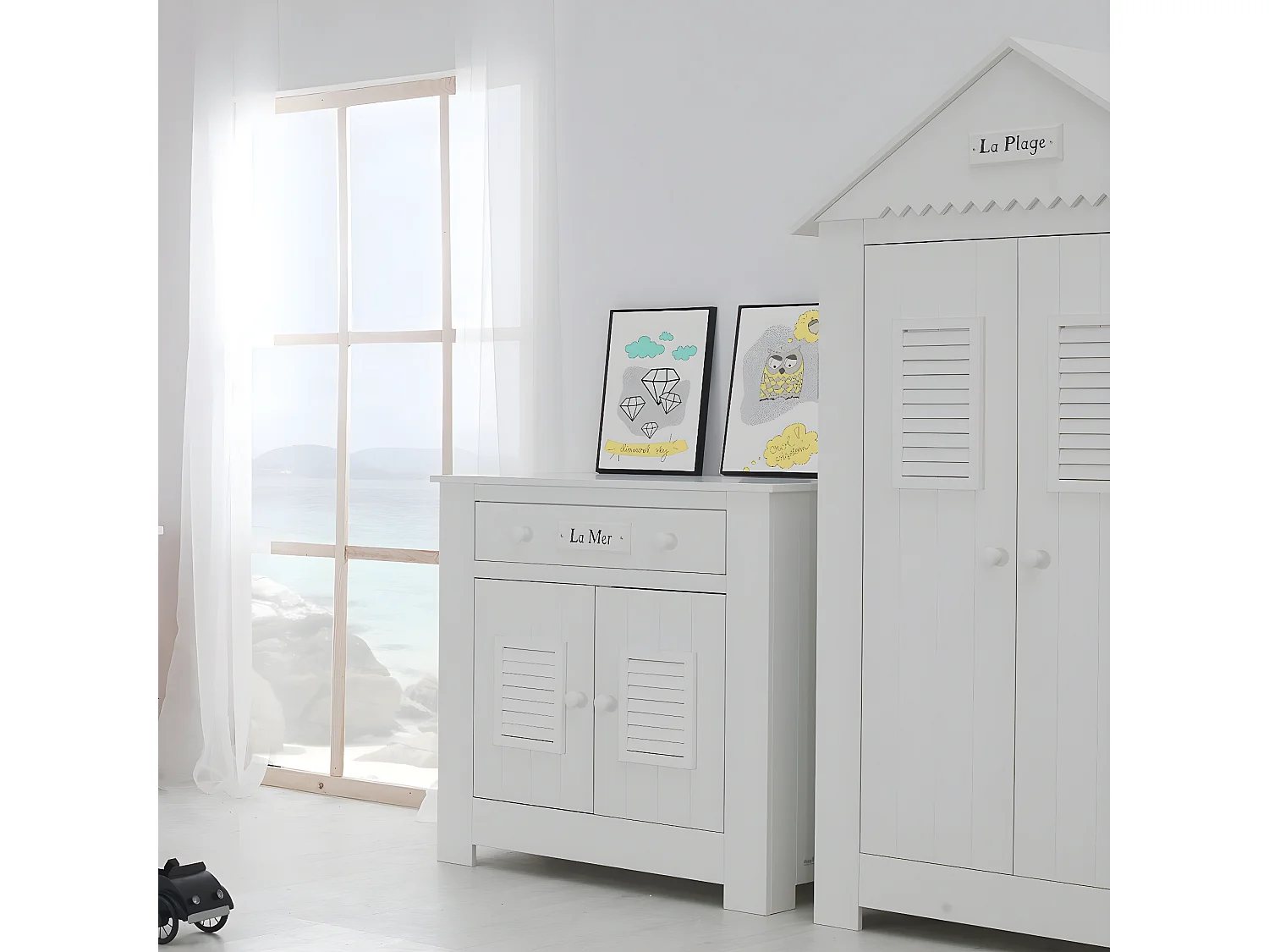 Armoire Haute Marsylia MDF Blanc