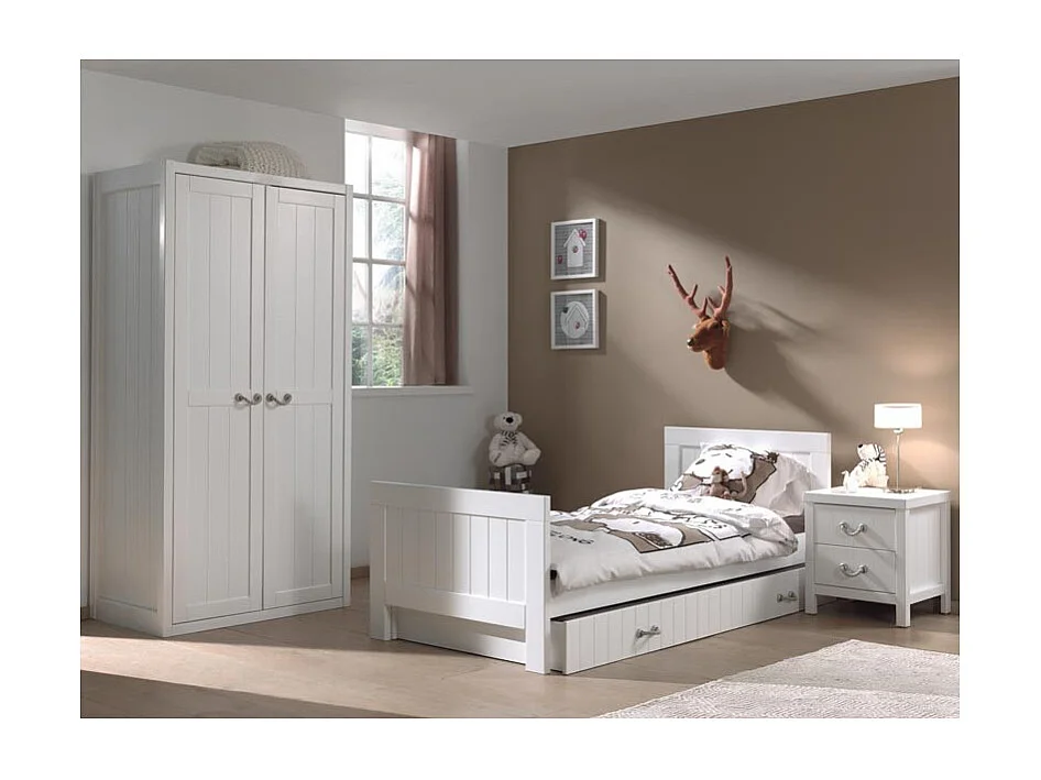 Armoire 2 Portes "Lewis" 200cm Blanc