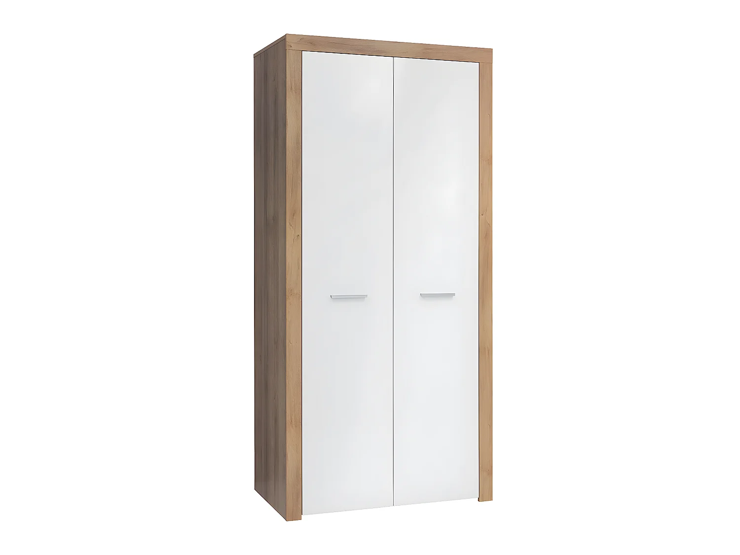 Armoire 2 portes Nora Blanc et Bois