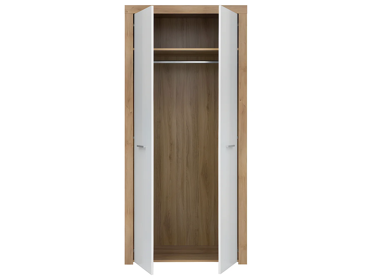 Armadio 2 ante Nora bianco e marrone 192cm
