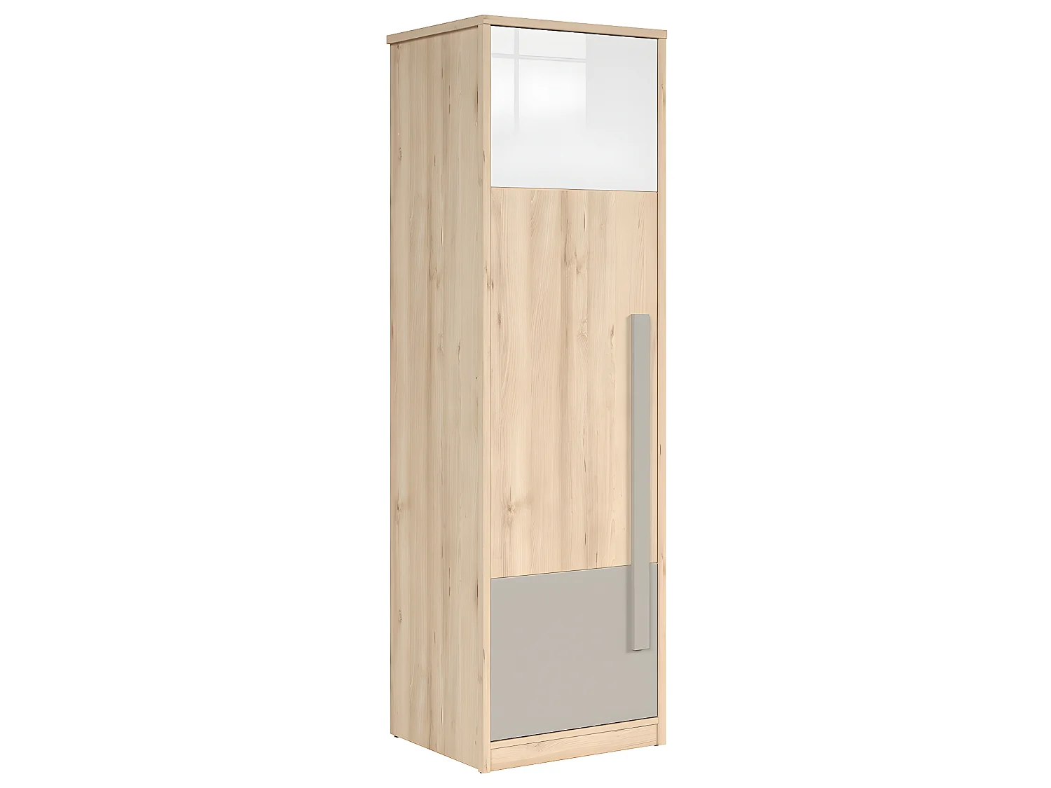 Armoire 1 porte Stella Bois Gris et Blanc
