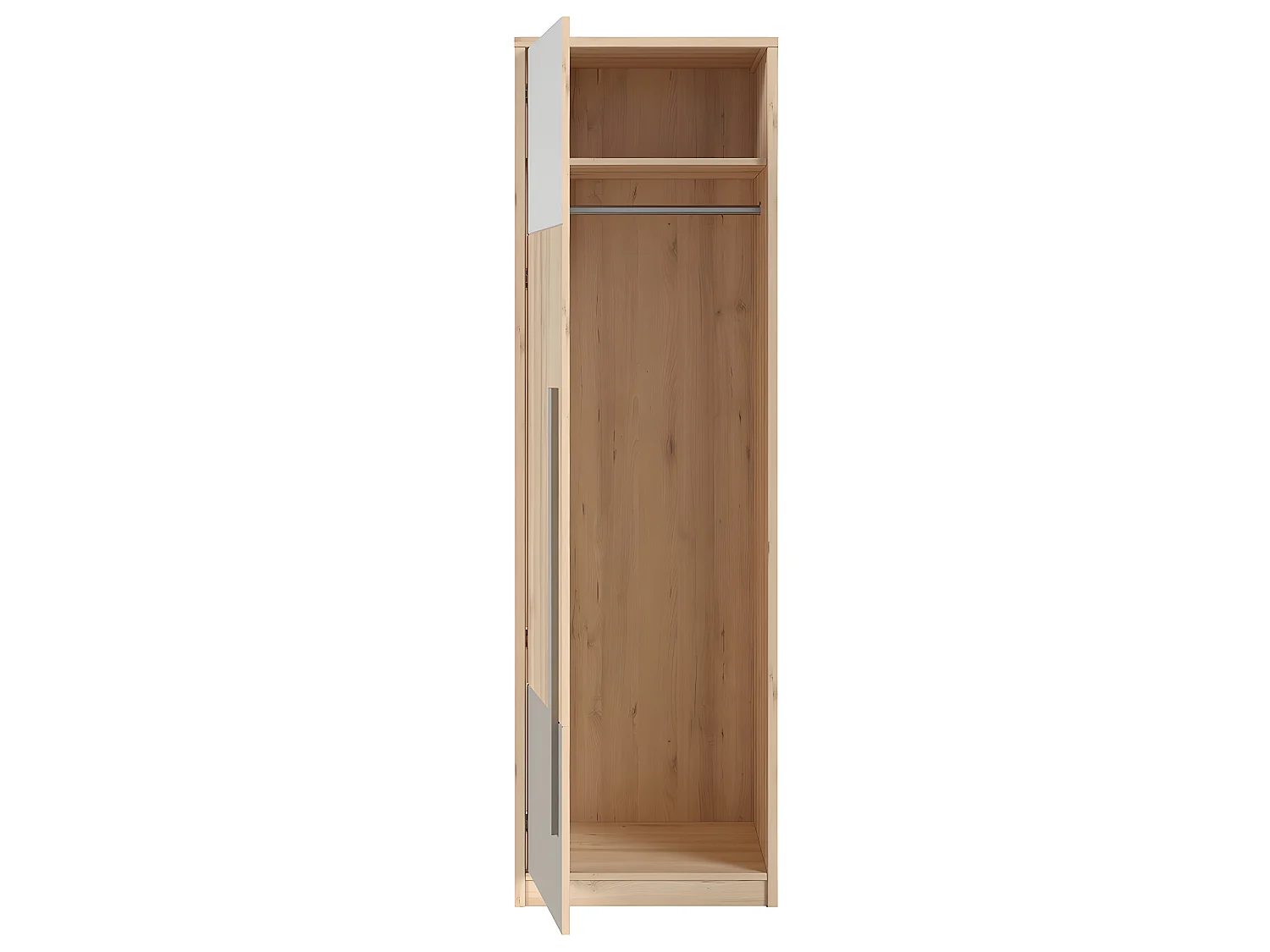 Armoire 1 porte Stella Bois Gris et Blanc