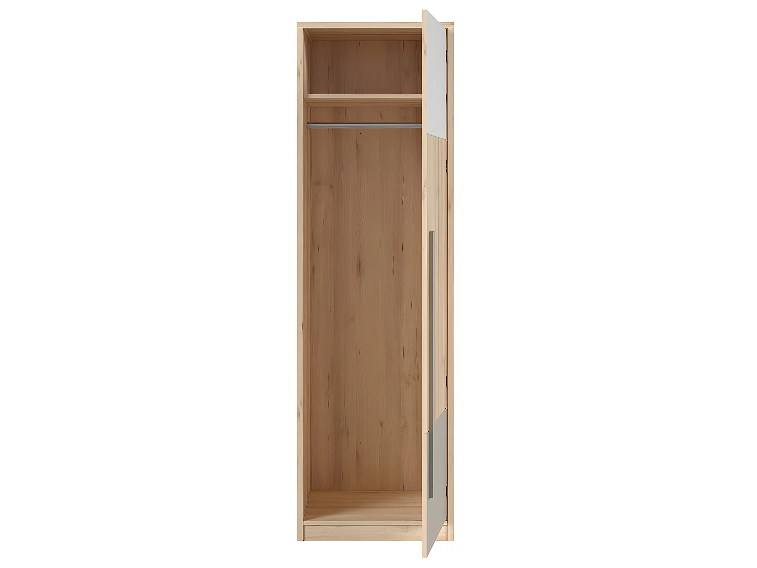 Armoire 1 porte Stella Bois Gris et Blanc