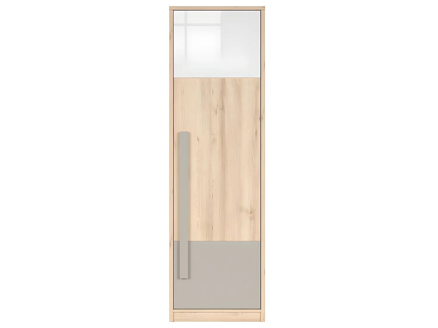 Armoire 1 porte Stella Bois Gris et Blanc