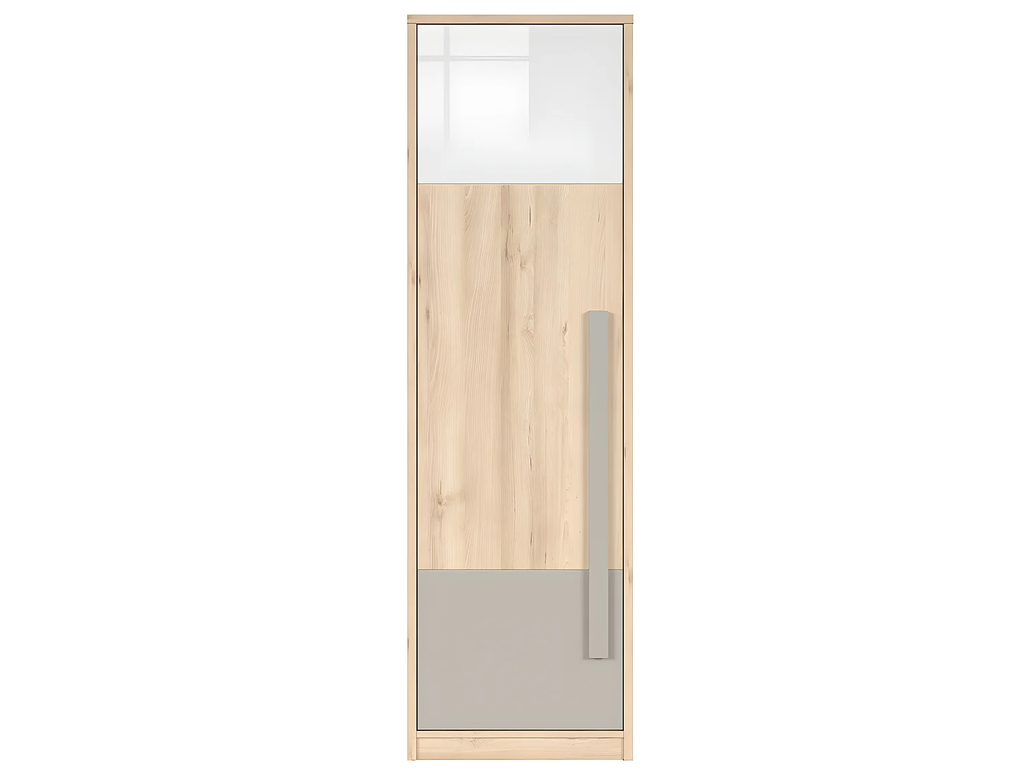 Armoire 1 porte Stella Bois Gris et Blanc