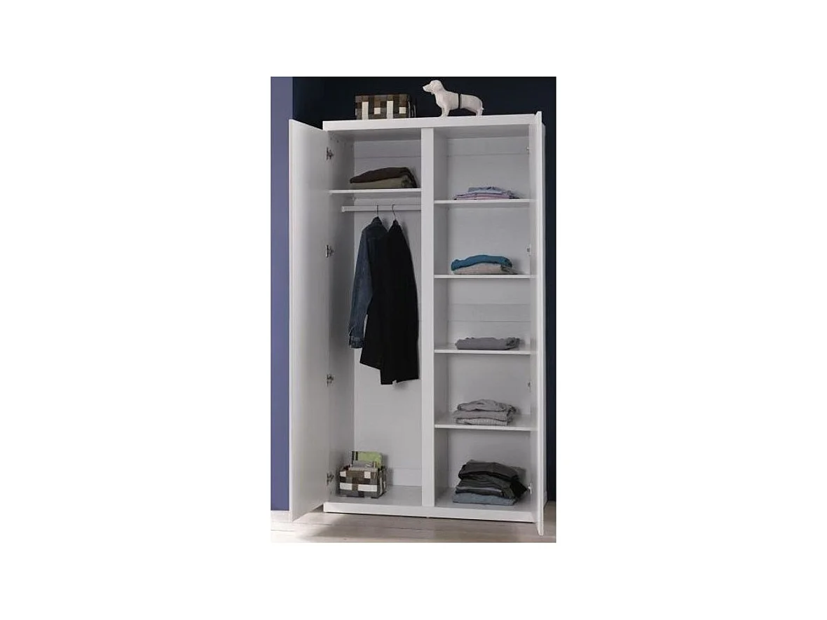 Armario 2 puertas madera lacada blanca Lara