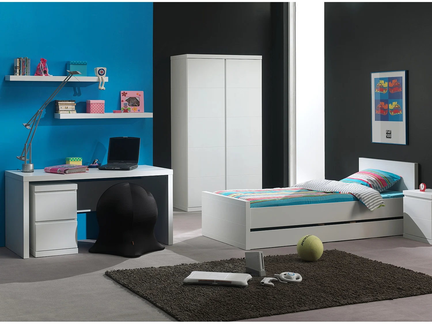 Armoire 2 Portes "Lara" 204cm Blanc