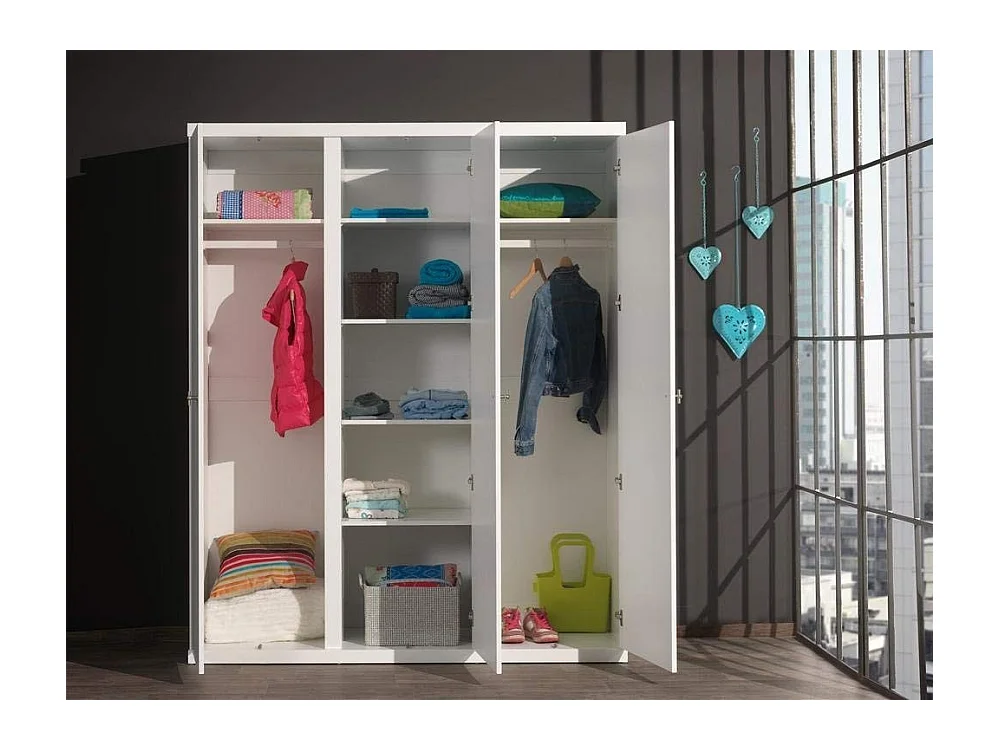 Armoire 3 Portes "Robin" 204cm Blanc