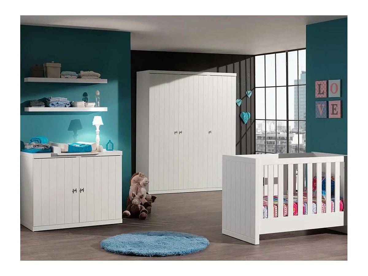 Armoire 3 Portes "Robin" 204cm Blanc