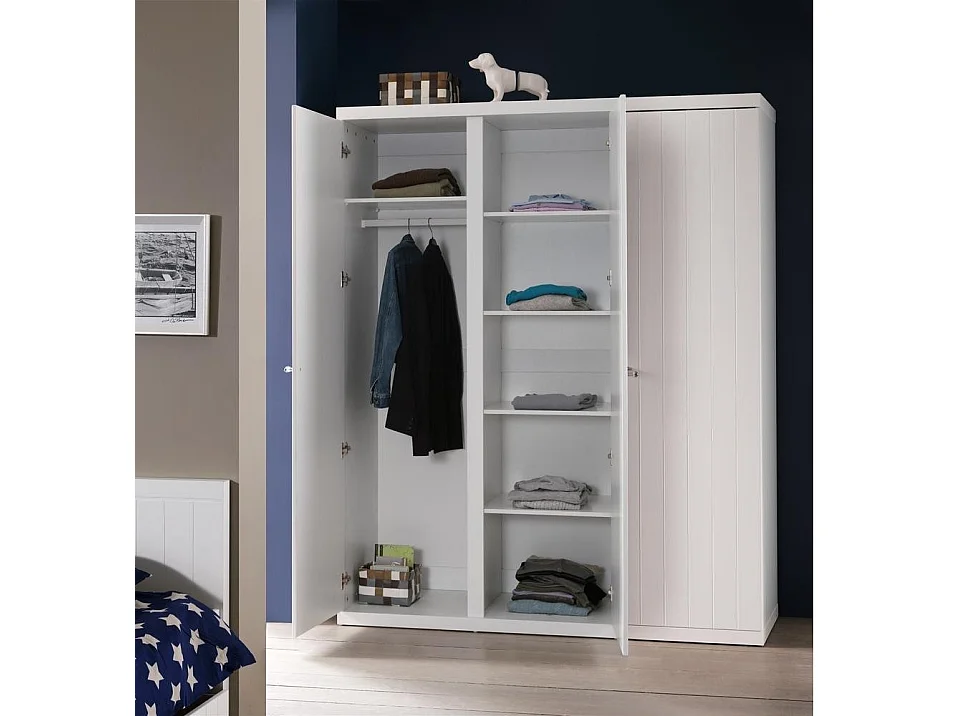 Armoire 3 Portes "Robin" 204cm Blanc