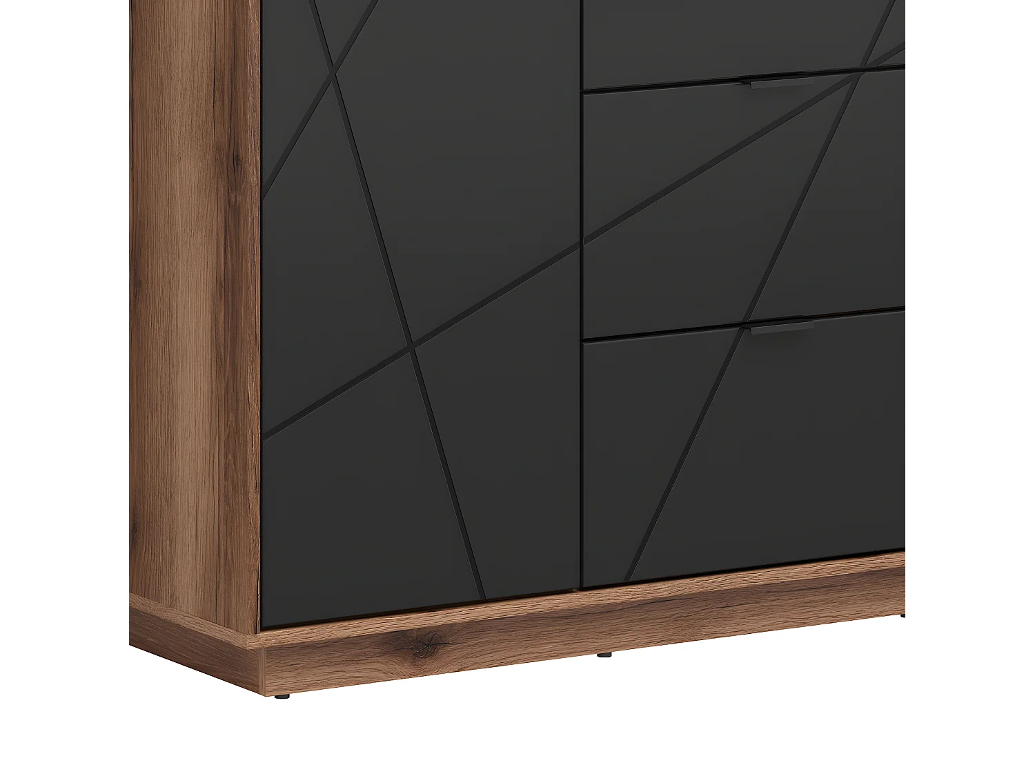 Armadio 2 ante 2 cassetti Sven nero e marrone 201cm