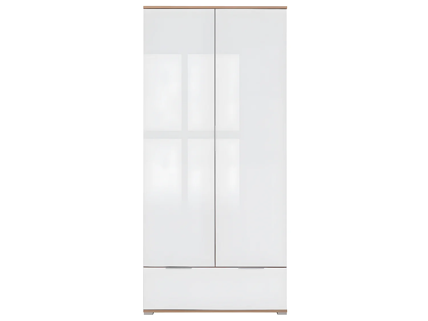 Armoire 2 portes 1 tiroir Selma Blanc et Bois