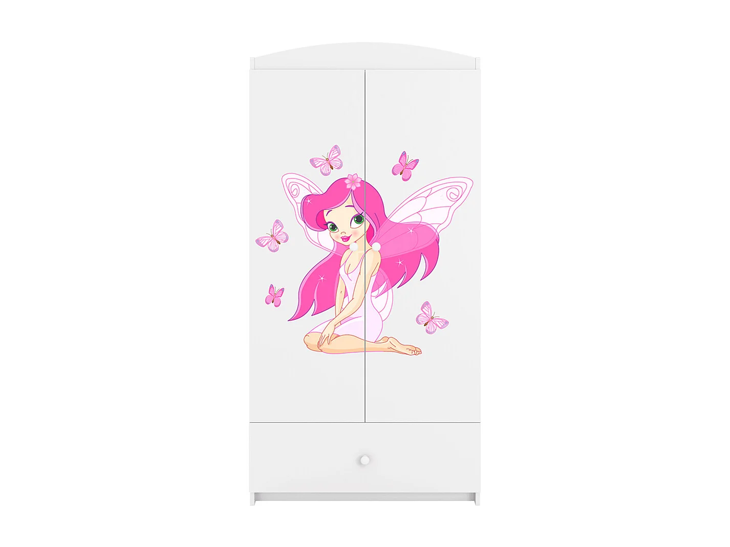 Armoire 2 portes 1 tiroir Babydream La fée aux papillons - Blanc