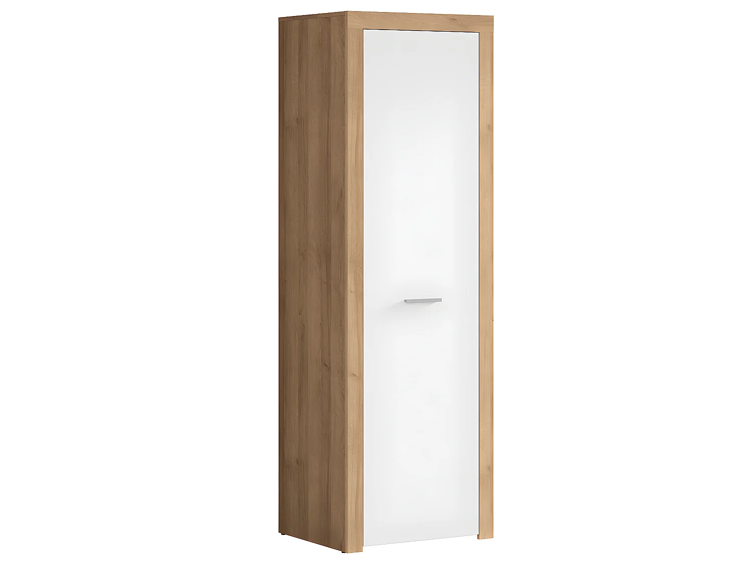 Armário 1 porta Nora branco e madeira 192cm