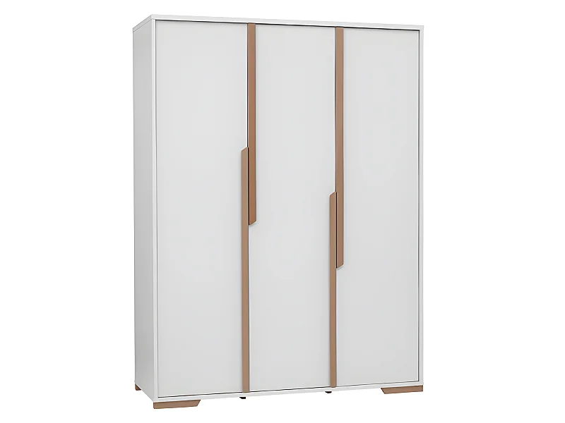Armoire 3 portes Snap Blanc et bois