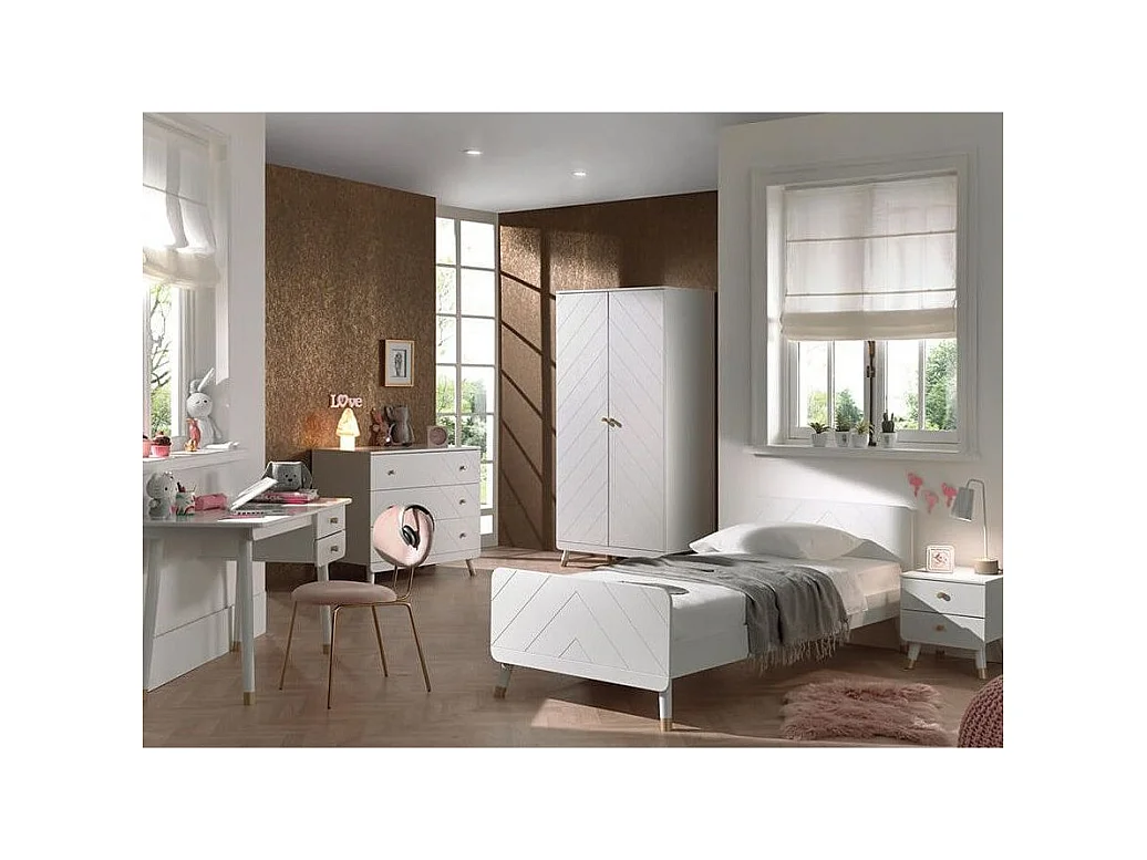 Armoire Enfant 2 Portes "Billy" 200cm Blanc