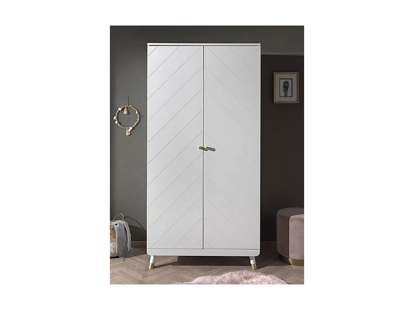 Armoire Enfant 2 Portes "Billy" 200cm Blanc