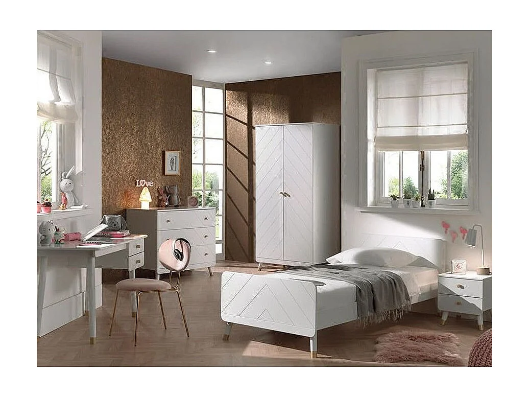 Armoire Enfant 2 Portes "Billy" 200cm Blanc