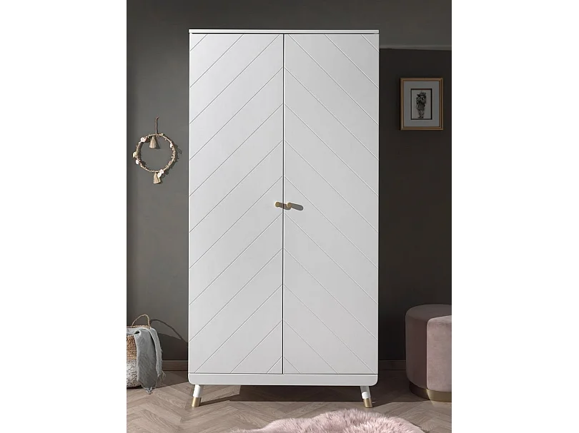 Armoire Enfant 2 Portes "Billy" 200cm Blanc