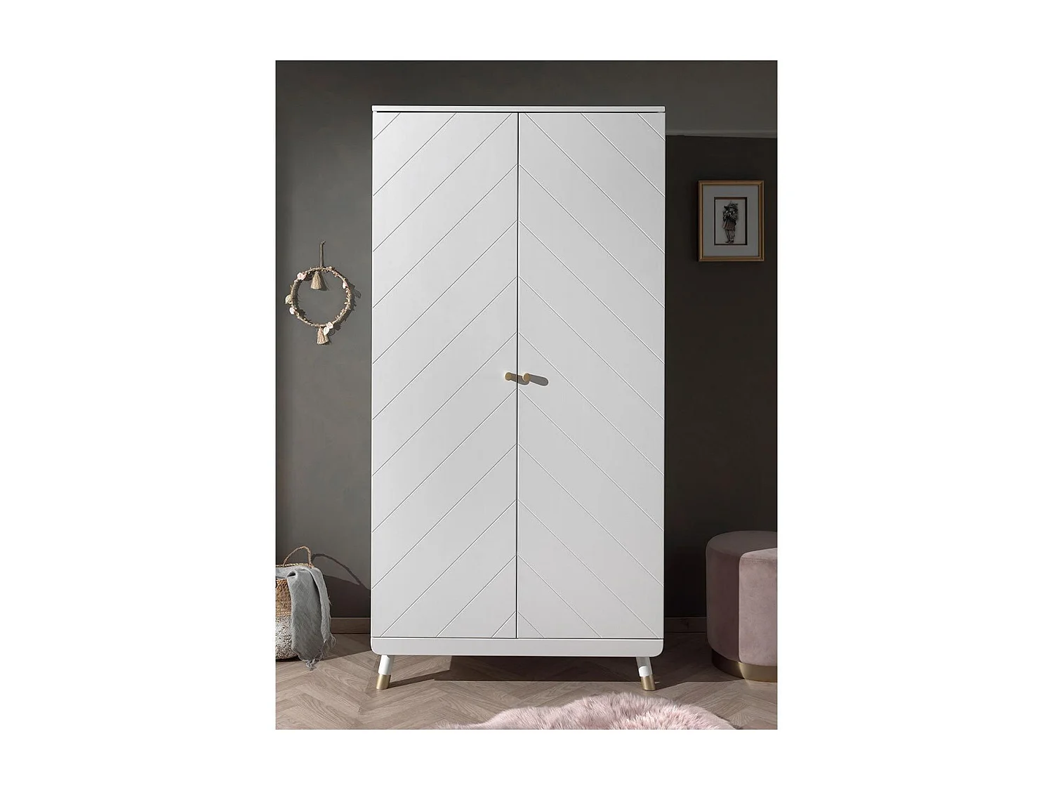 Armoire Enfant 2 Portes "Billy" 200cm Blanc