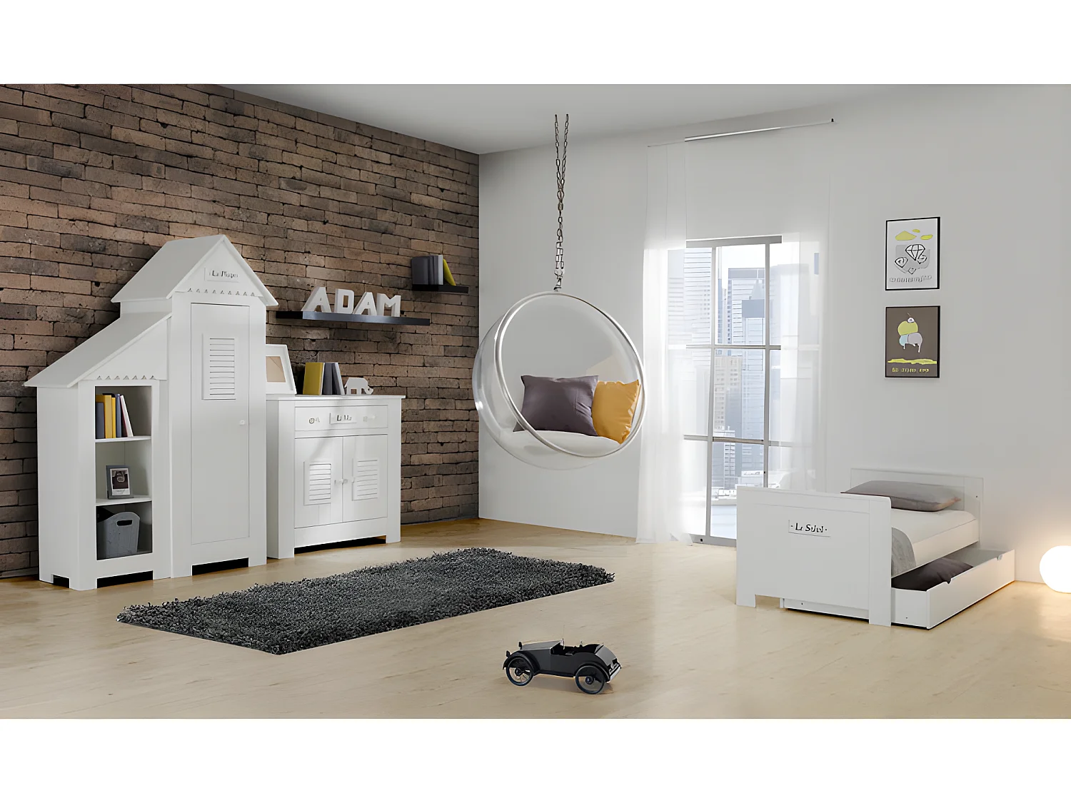 Armoire 1 porte Marsylia MDF Blanc